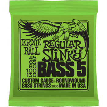 Струны для 5-ти струнной бас-гитары 45-130 Ernie Ball 2836 Regular Slinky