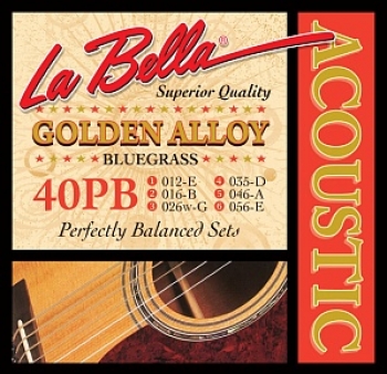Струны для акустической гитары 12-56 La Bella Golden Alloy 40PB