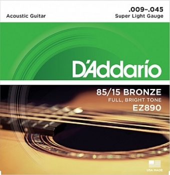 Струны для акустической гитары 09-45 D'addario EZ890 85-15 Bronze