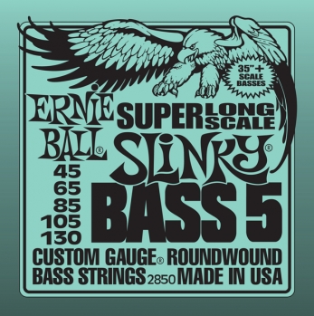 Струны для 5-ти струнной бас-гитары 45-130 Ernie Ball 2850 Super Long
