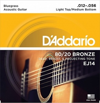 Cтруны для акустической гитары 12-56 D'Addario EJ14 80/20 Bronze