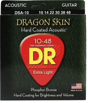Cтруны для акустической гитары 10-48 DR DSA-10 Dragon Skin Coated