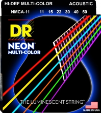 Cтруны для акустической гитары 11-50 DR NMCA-11 Neon Multicolor