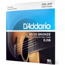 Cтруны для акустической гитары 10-47 D'Addario EJ36 80/20 Bronze