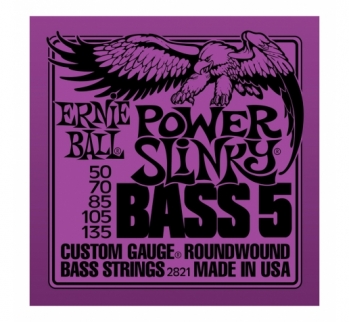 Струны для 5-ти струнной бас-гитары 50-135 Ernie Ball 2821 Round Wound Power Slinky