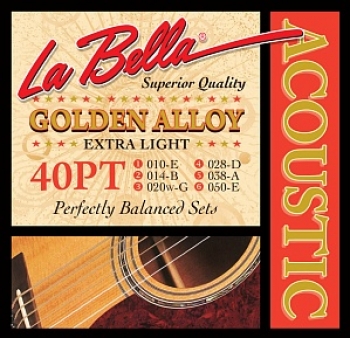 Струны для акустической гитары 10-50 La Bella Golden Alloy 40PT
