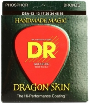Cтруны для акустической гитары 13-56 DR DSA-13 Dragon Skin Coated