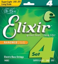Струны для Бас-гитары 40-95 Elixir 14002 Nanoweb Coated
