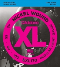 Струны для Бас-гитары 45-100 D'Addario EXL170 Nickel Electric Bass
