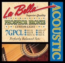 Cтруны для акустической гитары 11-52 La bella 7GPCL Phosphor Bronze
