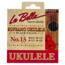 La Bella 15-Black Soprano Ukulele