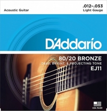 Cтруны для акустической гитары 12-53 D'Addario EJ11 80/20 Bronze