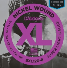 Струны для электрогитары 09-65 D'ADDARIO EXL120-8 Nickel Wound